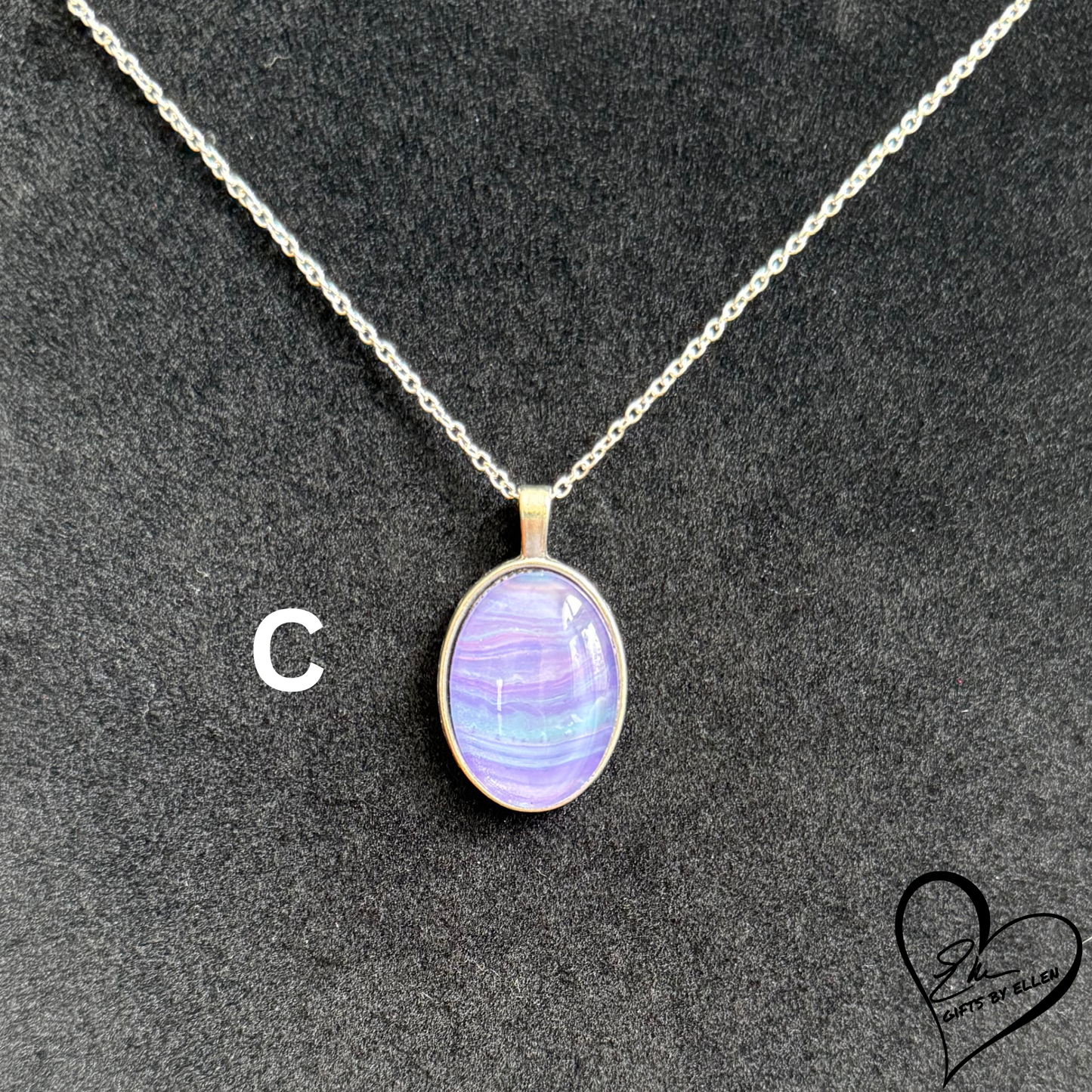 Fluid Art Necklace, Acrylic Pour Pendant, Easter Egg Collection