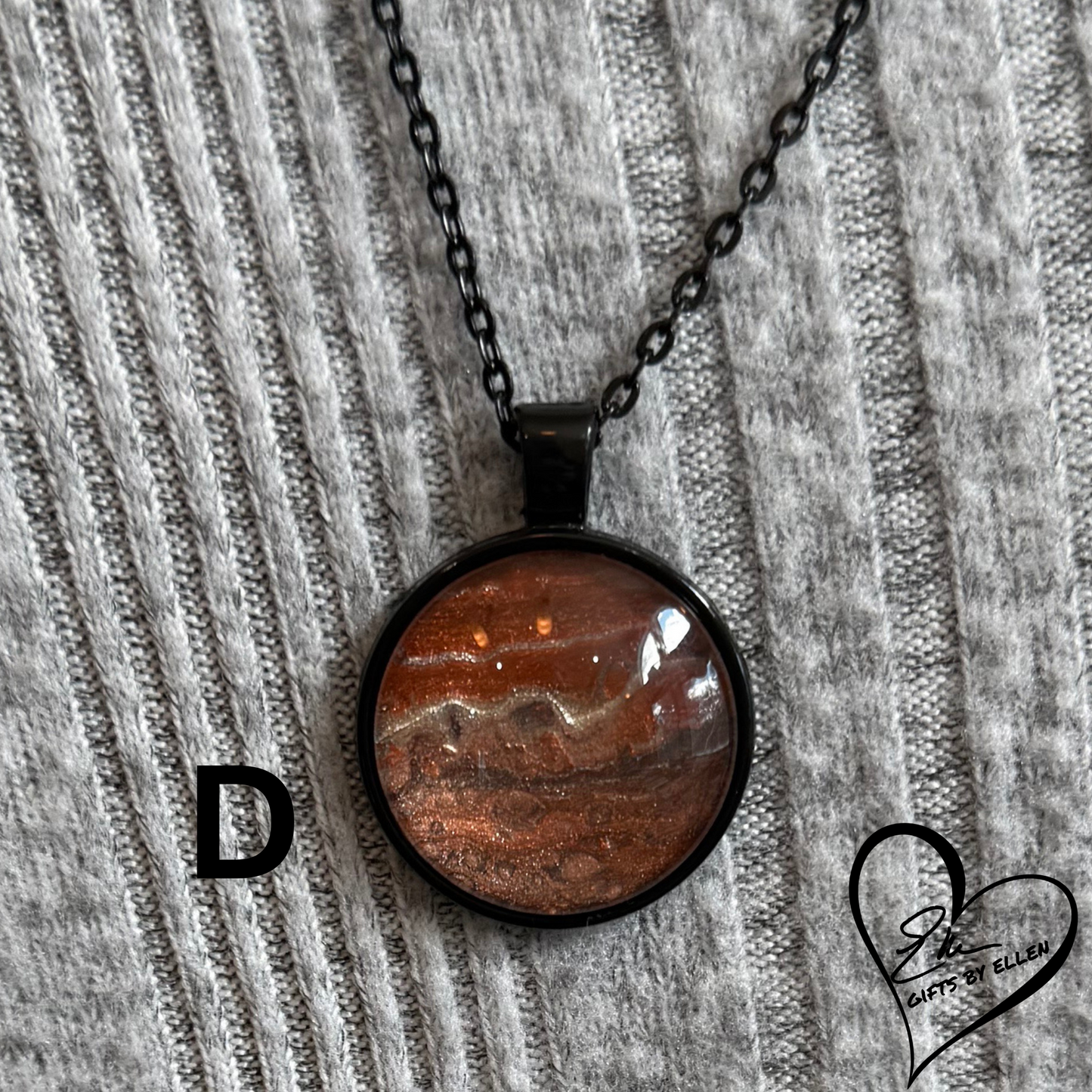 Fluid Art Necklace, Round Pendant, Glass Cabochon, Galaxy Dust Collection